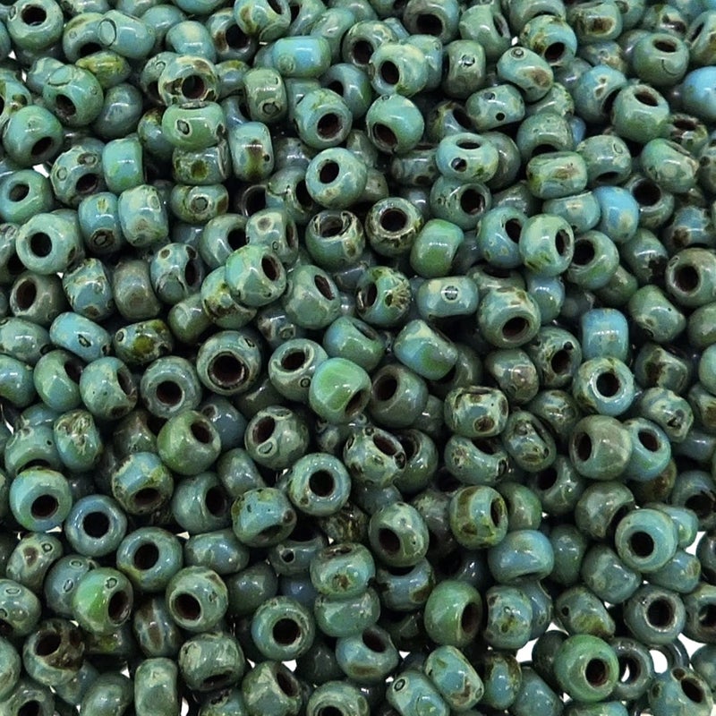 Miyuki Picasso Seafoam Green 22 Grams Miyuki Round Rocailles 8/0 Seed Bead Approx 22 Gram Tube - Image 4